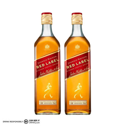 Johnnie Walker Red Label Blended Scotch Whisky 1L Bundle of 2
