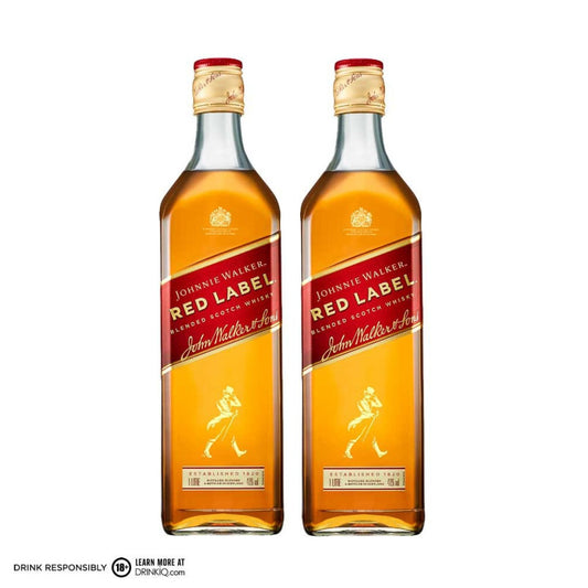Johnnie Walker Red Label Blended Scotch Whisky 1L Bundle of 2