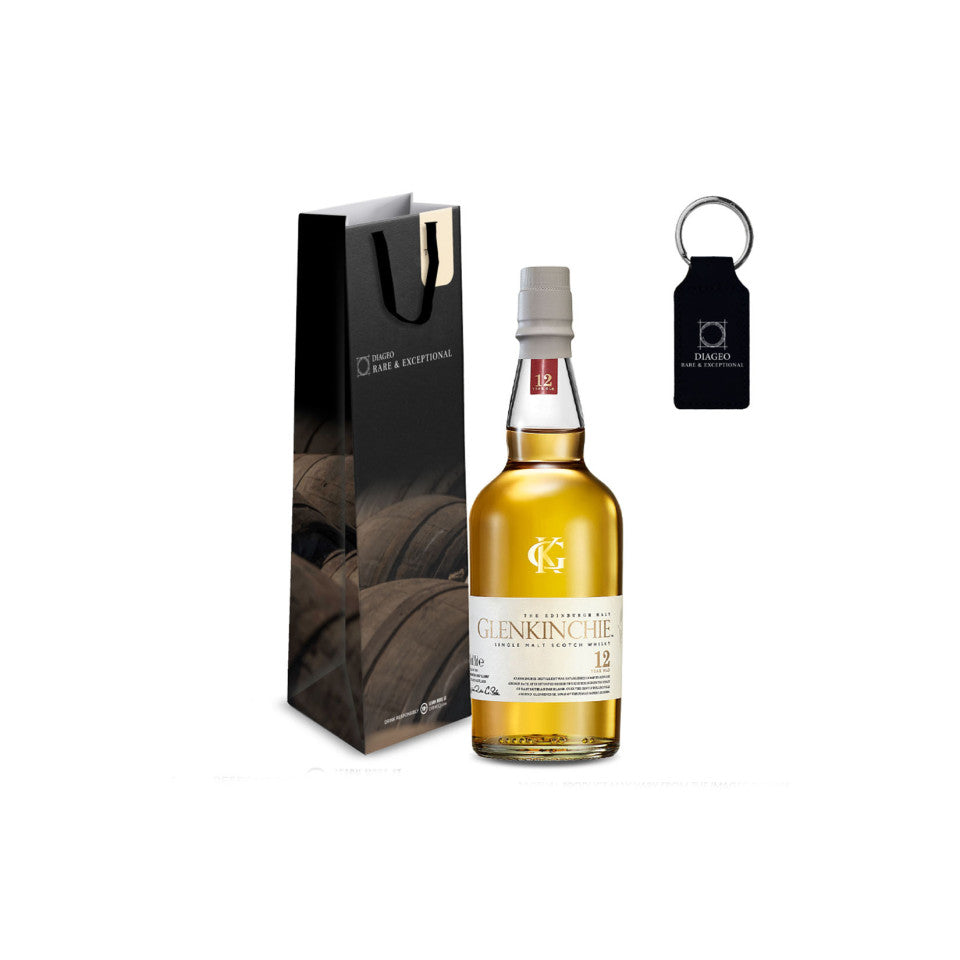 Glenkinchie 12 YO 700ml with Luxury Gift Bag and Keychain