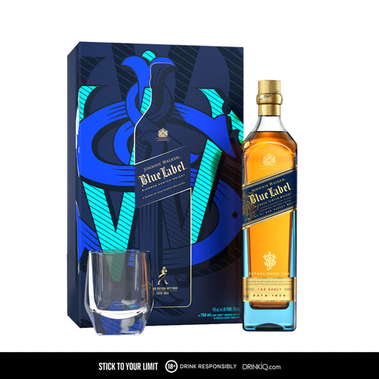Johnnie Walker Blue Label 750ml with Crystal Glass