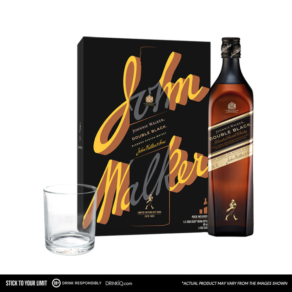 Johnnie Walker Double Black 1L with Rocks Glass