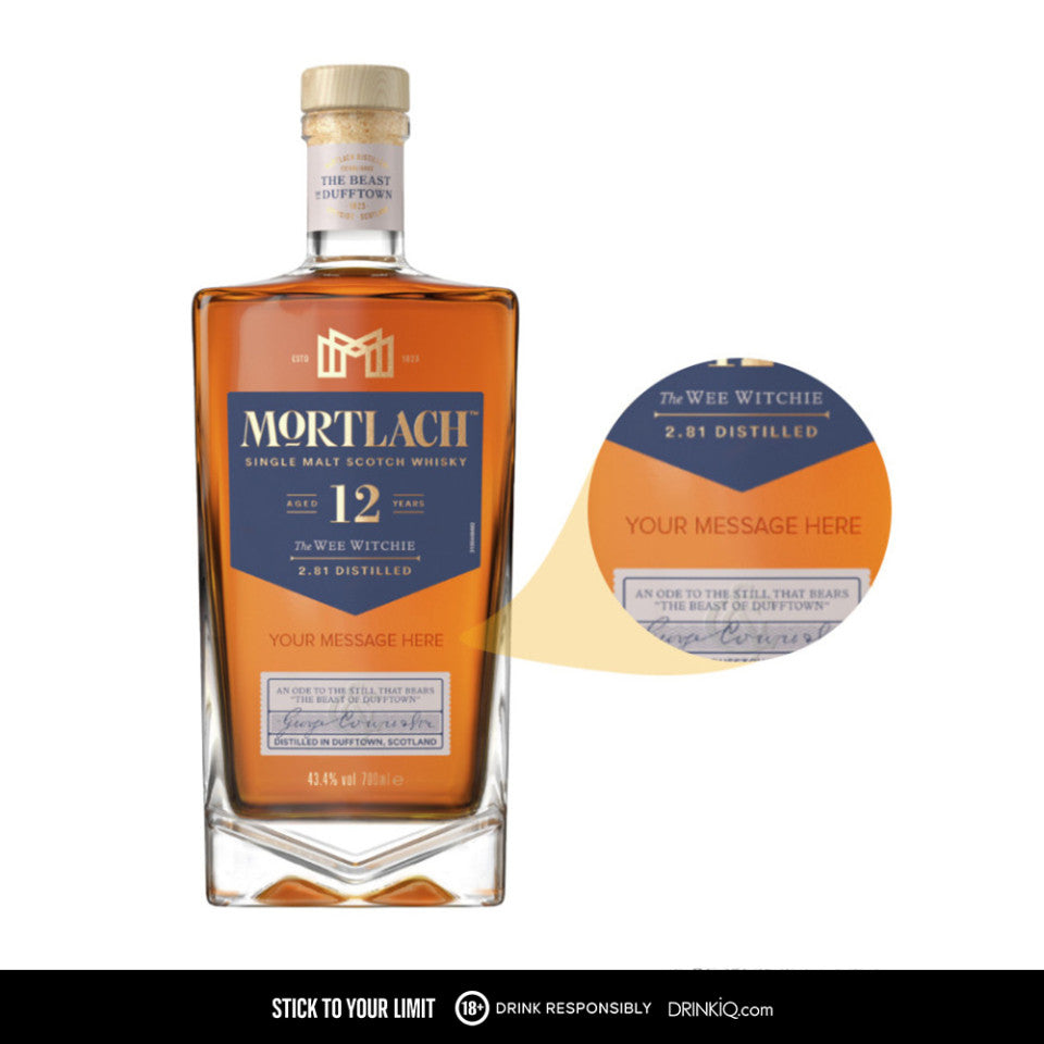 Personalized Bottle: Mortlach 12YO Single Malt Scotch Whisky