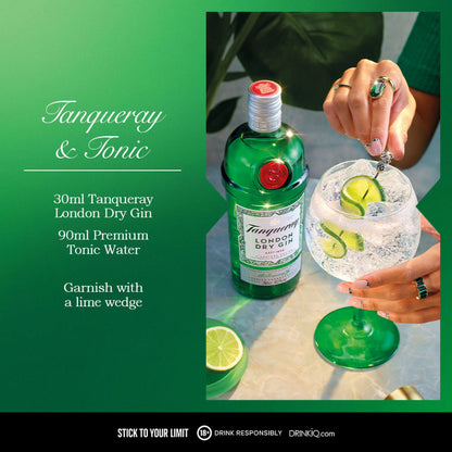 Tanqueray London Dry Gin 750ml with Copa Glass